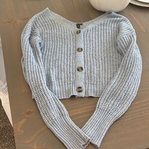 moon & madison Light blue Button-Up Cardigan